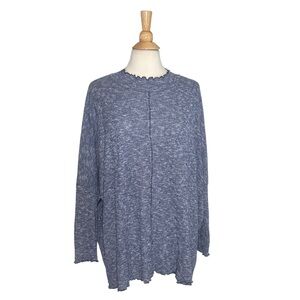 Vine Street Made in The USA Blue Exposed Hem Dainty Curly Hem Coastal Grandma